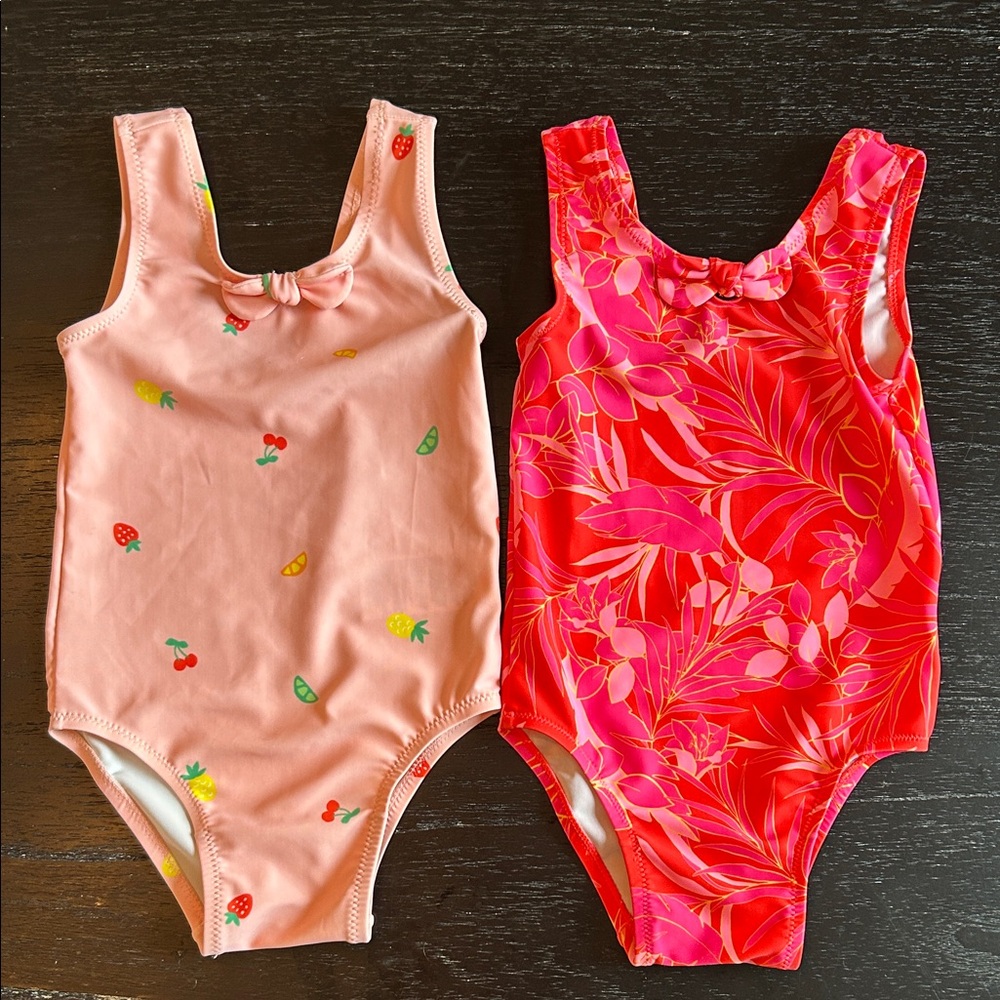 Old Navy Pink and Red Girls' Swimsuit Set